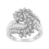 Silver 1/5 Cttw Miracle-Set Diamond Heart Cross-Over Bypass Ring - 3 of 4