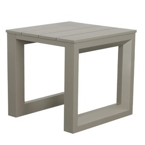 21.3'' Versatile Patio End Table - Gray Modern Geometric Pattern - Rust-Resistant Aluminum - 1 of 4