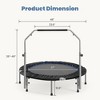 YONWAY 40 Inch Mini Fitness Trampoline, 330LBS Foldable Exercise Rebounder, with Adjustable Handle, for Adults Indoor/Outdoor Workout - 3 of 4