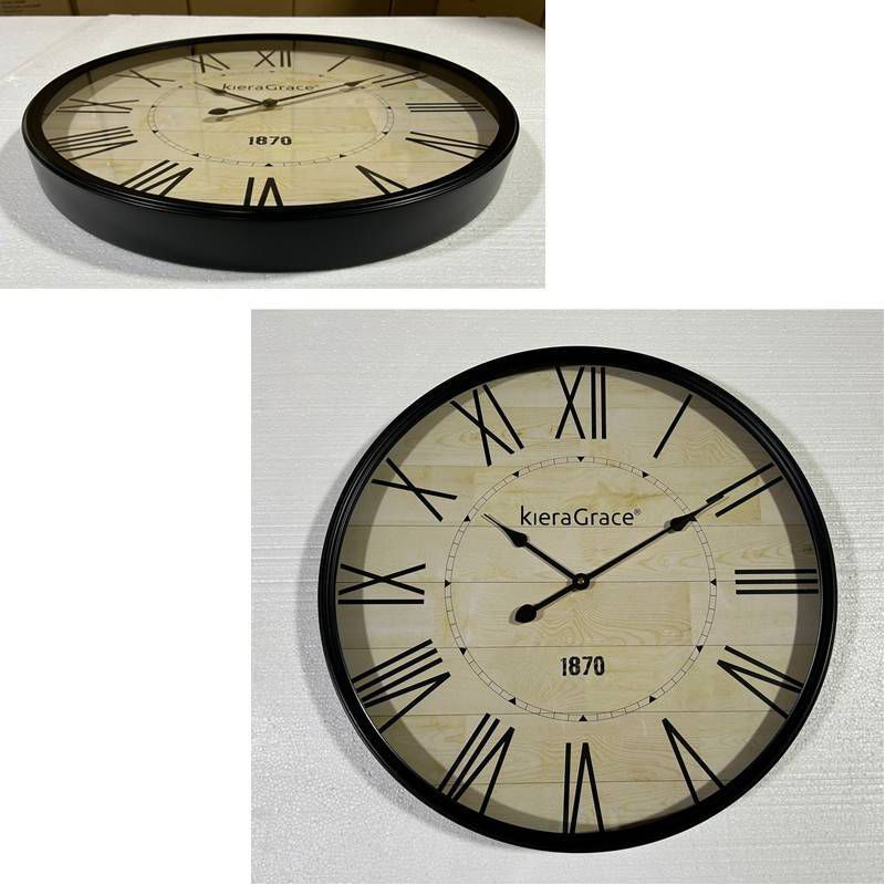 Kiera Grace 24&#34; Metallic Wall Clock Flat Glass, 1 of 3