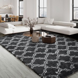 Modern Shag Area Rug Non Slip Fluffy Shaggy Rug Ultra-Soft Living Room Rug Indoor Plush Floor Carpet High Pile Non Shedding Furry Rug - 1 of 4