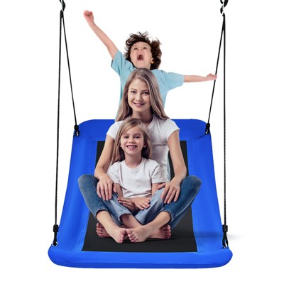 Infans 32" x 60" Large Tree Swing, Outdoor Swing Made of Oxford Fabric & PP Cloth & Steel Blue