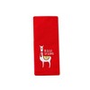 SKL Home Fa La Llama Red Waffle Design Embroidery 2-Piece Dish Towel Set - 16x26", Red - 2 of 4