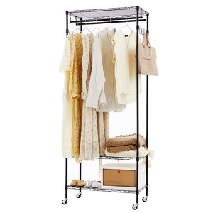 JIONJOY 3 - Tier Heavy - Duty Garment Rack with Lockable Rollers for Freestanding Clothing Storager - 1 of 4