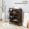 Aghana Digitals Rustic Brown Narrow Shoe Storage Cabinet with 2 Flip Drawers, Sturdy Particleboard, - 4 of 4