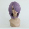 Unique Bargains Women's Slant Bangs Shoulder Length Hair Wigs with Wig Cap 14" Purple - 2 of 4
