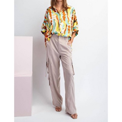 Women's Tie Dye Button Down Blouse - ee:some