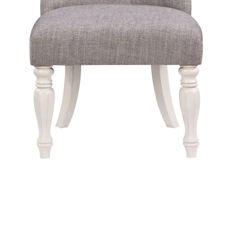 22.38&#34; Florian Dining Chair Gray Fabric and Antique White Finish - Acme Furniture, 4 of 12