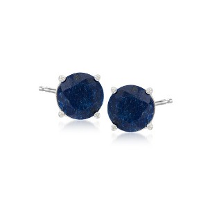 Ross-Simons 4.00 ct. t.w. Sapphire Stud Earrings in Sterling Silver - 1 of 4