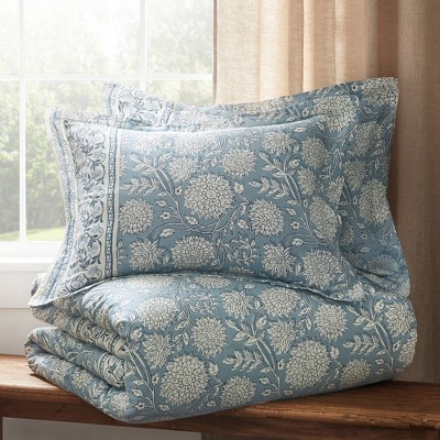 Adare Blue Cotton Twin/Twin XL Duvet Cover Set