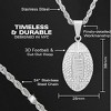 Steeltime 24" Men's stainless steel and simulated diamonds american football pendant. Color Options: Silver, Gold, Black - 2 of 4