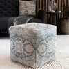 Livabliss Samsun 18"H x 18"W x 18"D Traditional Pale Blue Pouf: Cotton Square Classic Pattern Unupholstered - 2 of 4