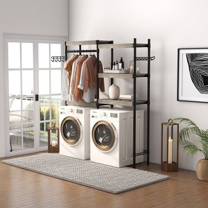 Over Washer and Dryer Storage Shelves, 5 Tiers Laundry Room Storage and Organizer Standing Shelf, Metal Storage Shelf, Clothes Drying Rack - 1 of 4