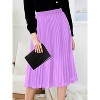 Women's High Waist Pleated A-Line Midi Skirt - Swing Flare Design Lavender - 2 of 4