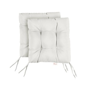 2pc Canvas Tufted Outdoor Bench Cushion Set - Sorra Home - 1 of 3