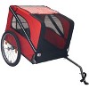 SEVOBAL Pet Strollers Dog Bike Trailer 3 Entrances Breathable Mesh Dog Cart Folding Pet Carrier Wagon Steel, Red, 53.93"*29.13"*31.49" - 3 of 4