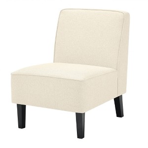 Tangkula Modern Armless Accent Chair Fabric Single Sofa w/ Rubber Wood Legs Beige - 1 of 4