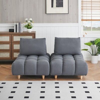 GlasFlength Freely Sectional Sofas Modern Sofa with Comfortable Seating for Living Room or Lounge Area Gray,60”*40.2”*29.5"