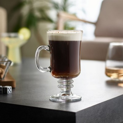 Libbey Clear Glass Irish Coffee Mug Set, 8.5-Ounce, Set of 4