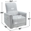 CENGHU Leather Swivel and Rocker Power Recliner Chair, Heavy Duty Motion Mechanism with USB and Type-C Ports, Recliner Chair for Bedroom, Living Room - 3 of 4