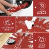 8x10 Large Christmas Area Rug, Washable Low Pile Non-Slip Faux Wool Xmas Tree Carpet for Living Room, Red - 4 of 4
