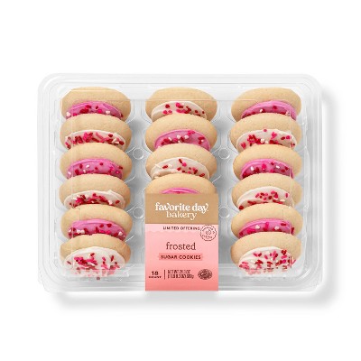 Valentine's Day Red and White Frosted Cookie Tray - 24.3oz/18ct - Favorite Day™