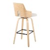 Set of 2 Stella Barstools Natural/Cream/Black: Fixed-Height, Wood Frame & Footrest - LumiSource - 4 of 4