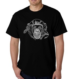LA Pop Art Men's Word Art T-shirt - Chimpanzee - 1 of 4