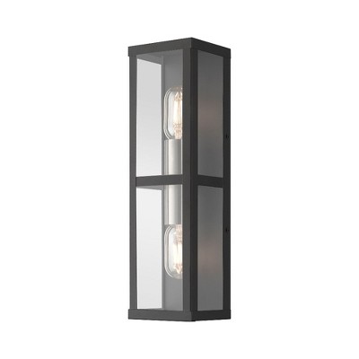 Livex Lighting Gaffney 2 - Light Wall Light in  Black/Brushed Nickel