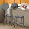 Tangkula Set of 2 Saddle Bar Stools Counter Height Kitchen Chairs w/ Rubber Wood Legs - 4 of 4