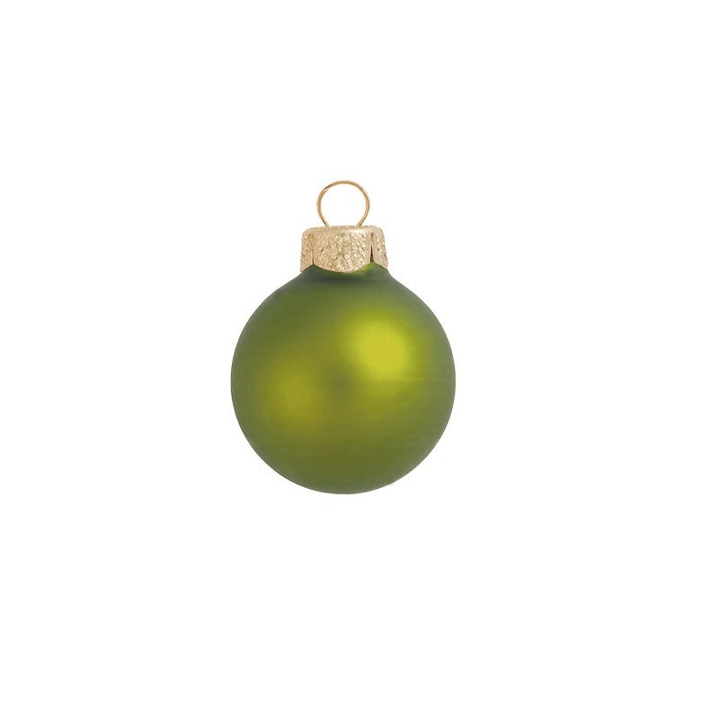 Northlight Matte Finish Glass Christmas Ball Ornaments 1.25" (30mm) - Dark Olive Green - 40ct, 1 of 3