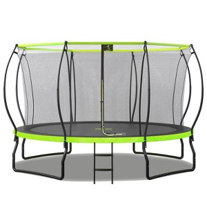 BestParts 14FT Outdoor Trampoline with Upgraded Arc Composite Poles, Safety Net, Ladder & Wind Stakes, Green - 1 of 4