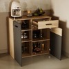 FUFU&GAGA Two-Tone Light & Dark Gray Kitchen Cabinet- Stylish Storage Solution Buffet Sideboard - 4 of 4