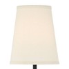 Possini Euro Design Elena Modern Wall Light Sconce Matte Black Metal Hardwire 6" Fixture Cream Linen Shade for Bedroom Reading Living Room House Home - 3 of 4