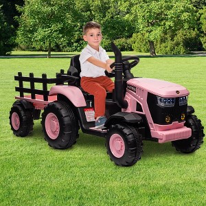Tractor Stroller with Trailer - Remote Control, Spring Suspension, Dual Engines, Music Port, Suitable for Children 3+, Best Holiday Gift - 1 of 4