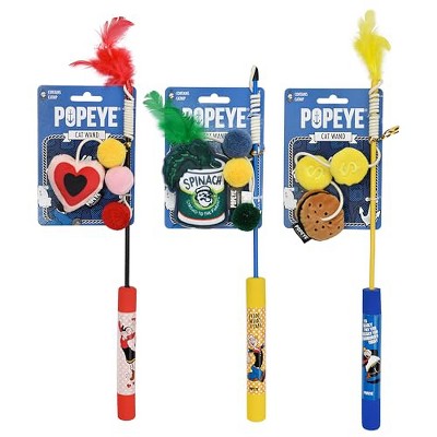 Multipet Popeye Cat Wand, Assorted Colors, 36-inches