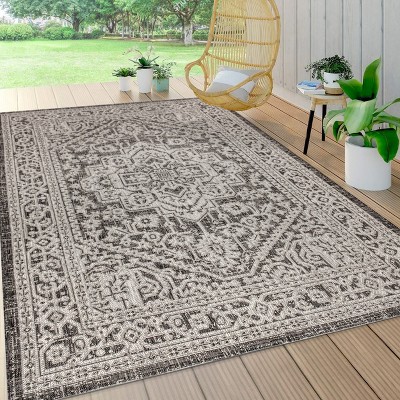JONATHAN Y Sinjuri Medallion Textured Weave Indoor/Outdoor Area Rug
