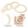 Unique Bargains Smooth Natural Unfinished Small Solid Wood Craft Ring 50 Pcs - 3 of 4