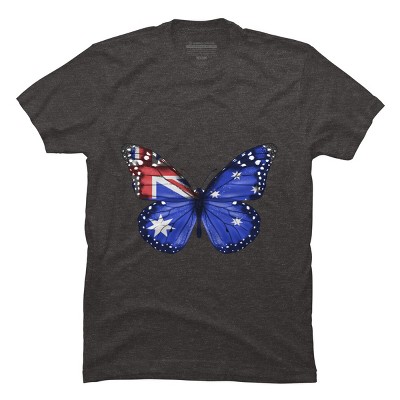 Men's Design By Humans Butterfly Flag Of Australia By GiftsIdeas T-Shirt