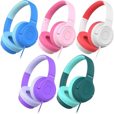 iClever Kids Headphones for School K-12, 85dBA Safe Volume, Tangle Free, 3.5mm Jack, HD Stereo, Swivel Foldable Kids Headphones