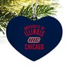 UIC Flames Heart Love Wood Christmas Tree Holiday Ornament - 2 of 3
