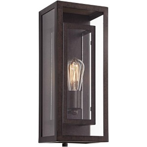 Possini Euro Design Modern Wall Light Sconce Bronze Brown Hardwired 6 3/4" Fixture Clear Glass for Bedroom Bathroom Vanity Reading - 1 of 4