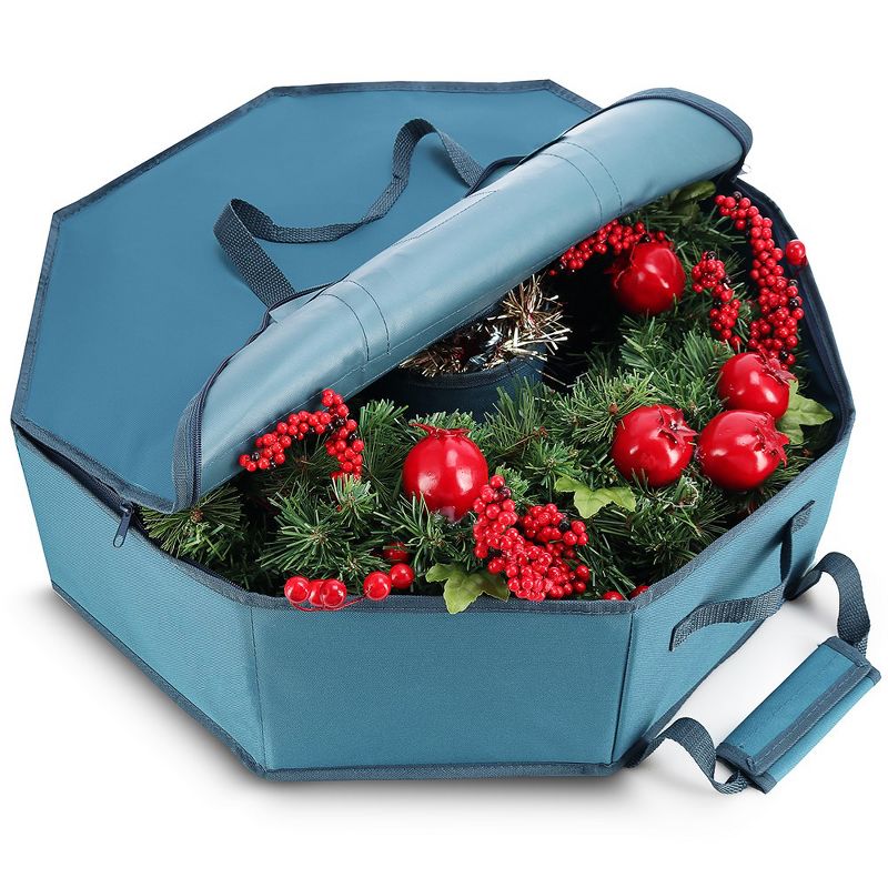 Hearth & Harbor Hard Shell Christmas Wreath Storage Bag, 1 of 9