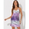 Allegra K Women's Glitter Sequin Spaghetti Strap V Neck Party Cocktail Sparkly Mini Dress - 2 of 4