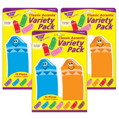 3pk 72 per Pack Crayon Colors Classic Accents - TREND