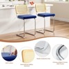 NicBex Set of 2 Velvet Bar Stools,Counter Height Bar Stools with Rattan Back,Armless Bar Chairs for Kitchen Island,Dining Room,Home Bar - 4 of 4