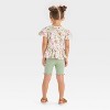 Toddler Girls' 2pc Disney Princess Peplum Top & Biker Shorts Set - Green - 2 of 4