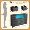 8-Drawer Fabric Dresser with Charging Station and LED Lights, TV Stand for 55-Inch - 3 of 4