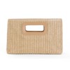 FATMOON Summer New Fashion Straw Weave Top Handle Clutch Handbags for Women, Detachable Chain Crossbody Bag - 4 of 4