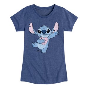 Girls' - Disney - Lilo & Stitch Fitted Short Sleeve Graphic T-Shirt - 1 of 4